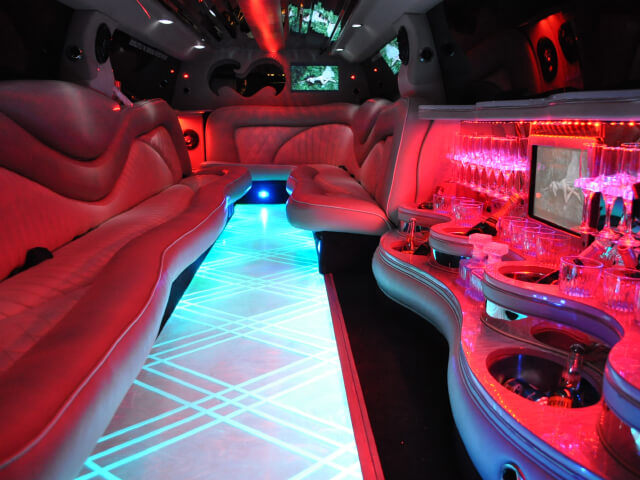 Large limousine interior