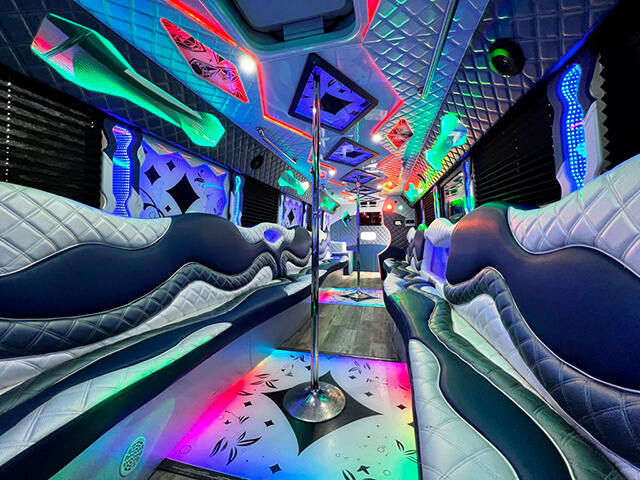 Modern party bus interior