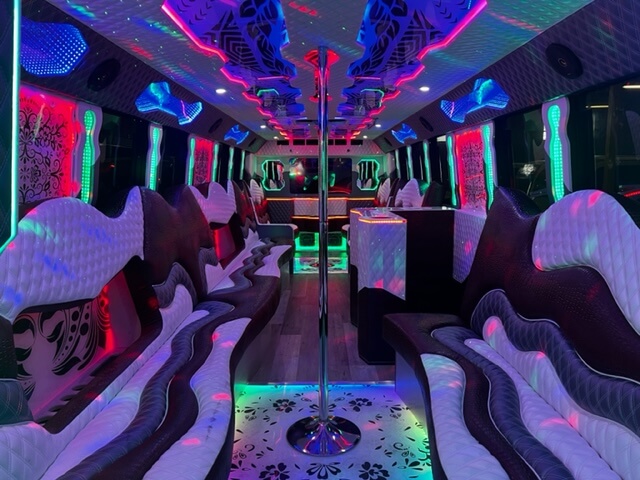 Classy limo bus interior